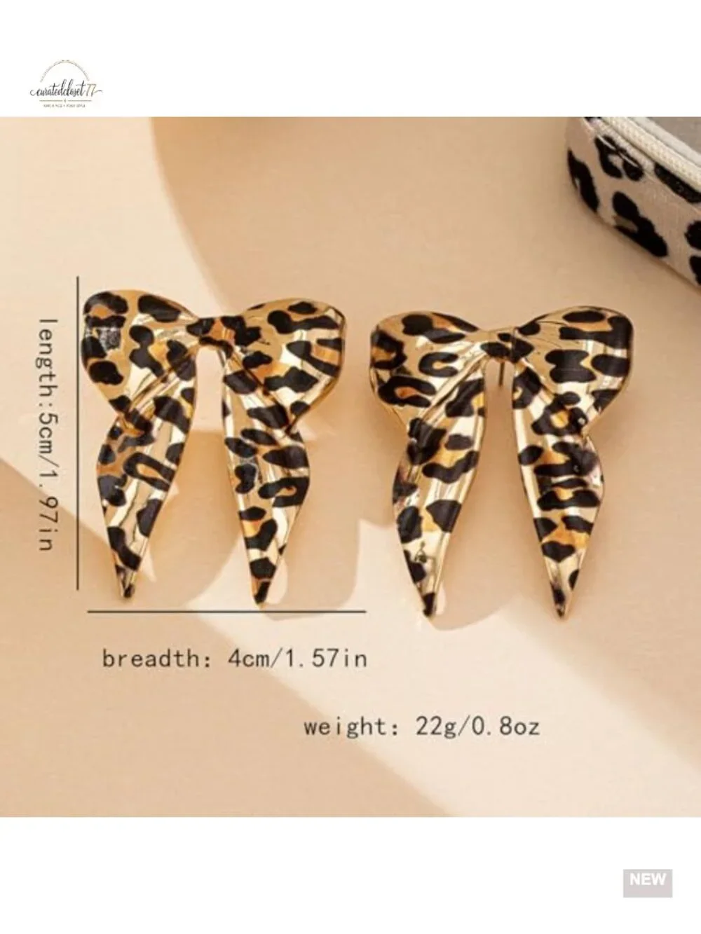 Chunky Leopard Dangle Earrings Statement Drop Geometric Animal Print